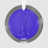 Curling Stone Blue Sports Fun Ornament (voorkant)