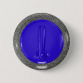 Curling Stone Blue Sports Fun Ronde Button 5,7 Cm (Voorkant)