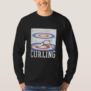 Curling Stone Retro Winter Ice Sports Outf T-shirt
