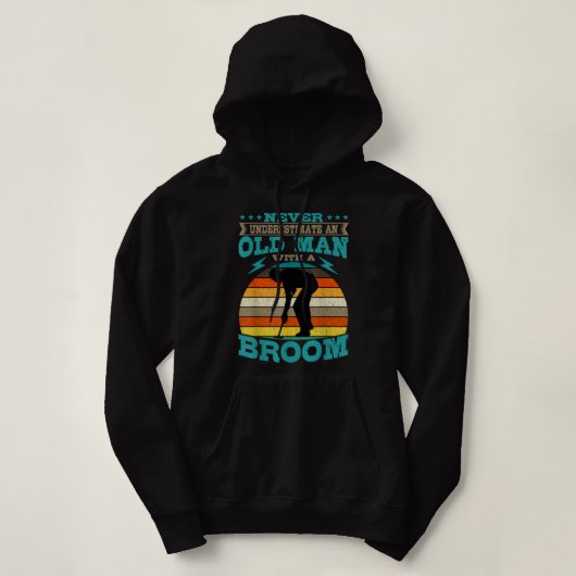 Curling Stone Silhouette Retro  Wintersport Hoodie (Design voorkant)