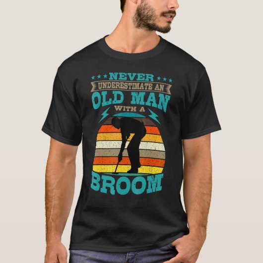 Curling Stone Silhouette Retro Wintersport T-shirt (Voorkant)