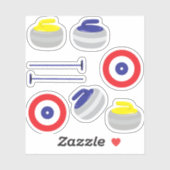 Curling Stones, Bezems en Doelen Sticker (Vel)