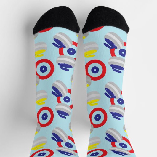 Curling Stones en Targets Patroon Sokken (Top)