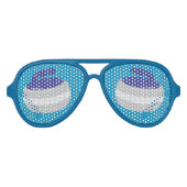 Curling Stones Kleurrijke Ice Sport Party Aviator Zonnebril (Voorkant)