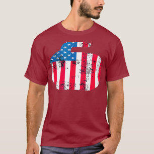Curling T US Flag Rock Curler voor Fans T-shirt