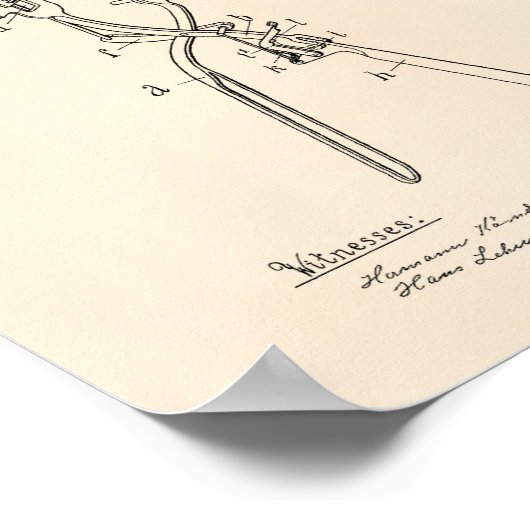 Curling Tangen 1908 Patent Art Old Peper Poster (Hoek)