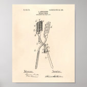 Curling Tangen 1908 Patent Art Old Peper Poster (Voorkant)