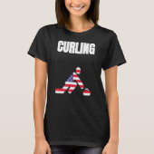 Curling Usa 2021 vlag Shirr Tokyo 2021 Summer Olym T-shirt (Voorkant)