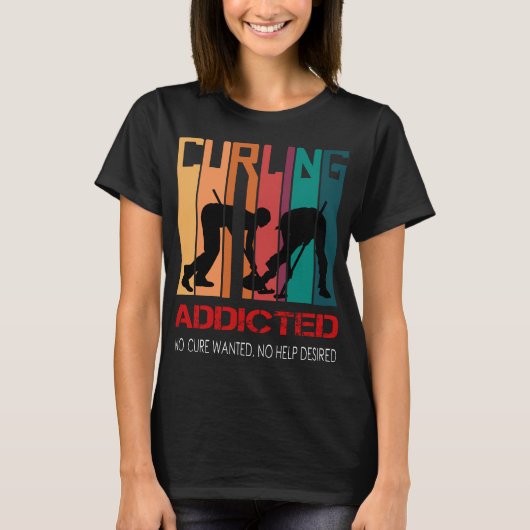 Curling van de Speler Ice Winter Sports Curler T-shirt (Voorkant)