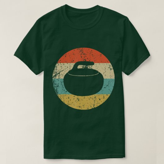 Curling Vintage Retro Curling Stone T-shirt (Design voorkant)