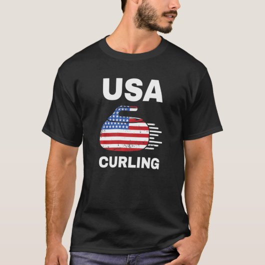 Curling voor mannen Mannen Mantelspellen T-shirt (Voorkant)