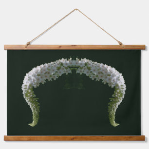 Curling White Wildflower Abstract Hangend Wandkleed