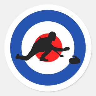 Curling Winter Ice Sport Curler Bullseye Ronde Sticker