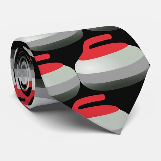 Curling Winter Sports Stropdas (Opgerold)