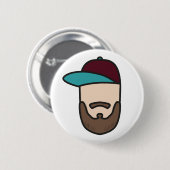 Curlingseb-knop wit ronde button 5,7 cm (Voorkant /achterkant)