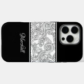 Curls Design Black en White Case-Mate iPhone Case (Achterkant (horizontaal))