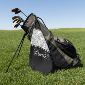 Curls Design Black en White Golfhanddoek (Groen)