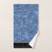 Curls Design Blue Black White Bath-handdoekset Bad Handdoek (Handdoek)