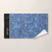 Curls Design Blue Black White Bath-handdoekset Bad Handdoek (Handdoek)
