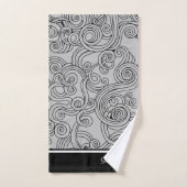 Curls Design Grey Black White Bath-handdoekset Bad Handdoek (Handdoek)
