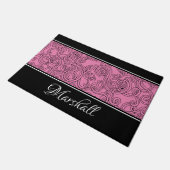 Curls Design Pink Black White Doormat Deurmat (Schuin)