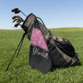 Curls Design Pink Black White Golf Towel Golfhanddoek (Groen)