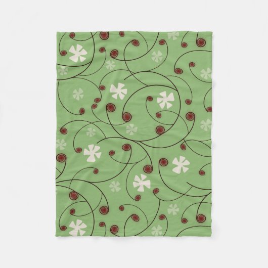 Curls en abstracte bloemen. fleece deken (Voorkant)