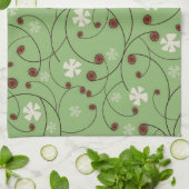 Curls en abstracte bloemen. theedoek (Gevouwen)