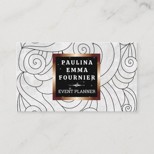 Curls- en golfpatroon visitekaartje (Voorkant)