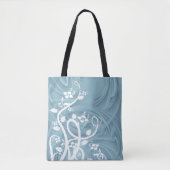 Curls Over Blauwe Kunst Tote Bag (Voorkant)