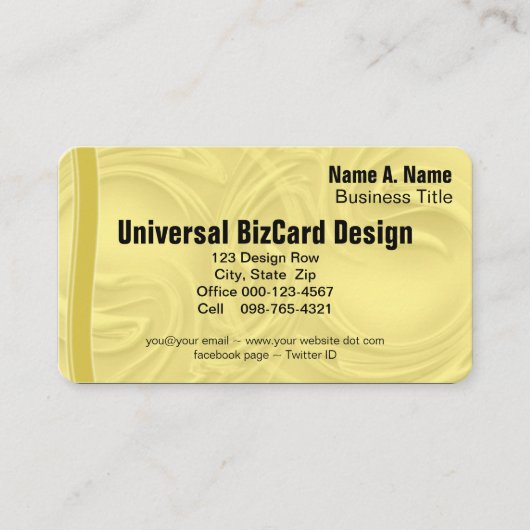 Curls over geel visitekaartje (Voorkant)