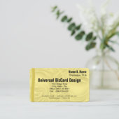 Curls over geel visitekaartje (Staand voorkant)