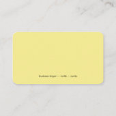 Curls over geel visitekaartje (Achterkant)