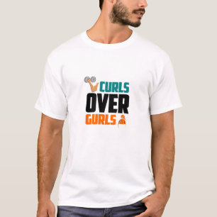Curls Over Gurls - Grappig Gym T-shirt