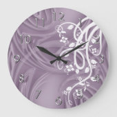 Curls over Paars met Filigree & Floral Grote Klok (Voorkant)