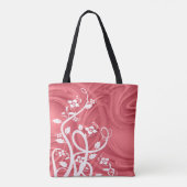 Curls over rood kunstwerk tote bag (Achterkant)