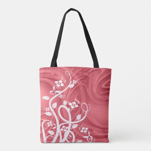 Curls over rood kunstwerk tote bag (Achterkant)