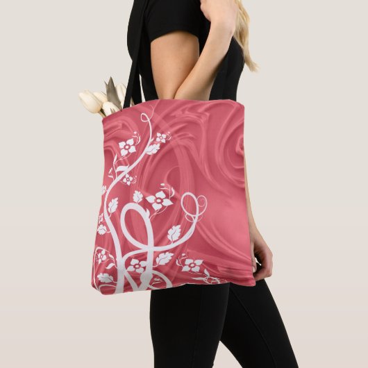 Curls over rood kunstwerk tote bag (Dichtbij)