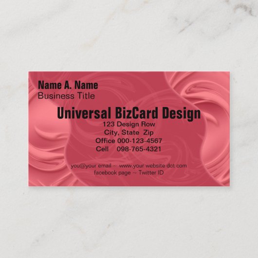 Curls over rood visitekaartje (Voorkant)