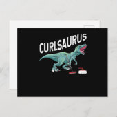 Curlsaurus Curling Saurus Dinosaur Curling Iron Briefkaart (Voorkant / Achterkant)