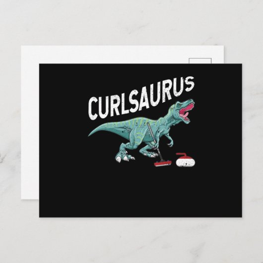 Curlsaurus Curling Saurus Dinosaur Curling Iron Briefkaart (Voorkant / Achterkant)