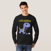 Curlsaurus  Dinosaur  Curling Sport Costume T-shirt (Voorkant volledig)