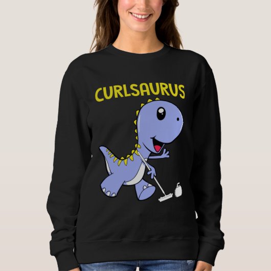 Curlsaurus  Dinosaur  Curling Sport Costume Trui (Voorkant)
