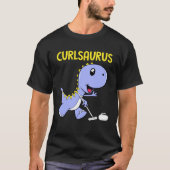 Curlsaurus Dinosaur Curling Sport Kostuum T-shirt (Voorkant)