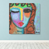 Curly Bangs Abstract Acrylverf op OSB Canvas Afdruk (Insitu (Houten vloer))