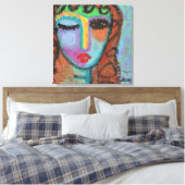 Curly Bangs Abstract Acrylverf op OSB Canvas Afdruk (Insitu (Slaapkamer))