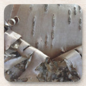 Curly Birch Bark Tree Rustic Bier Onderzetter (Voorkant)