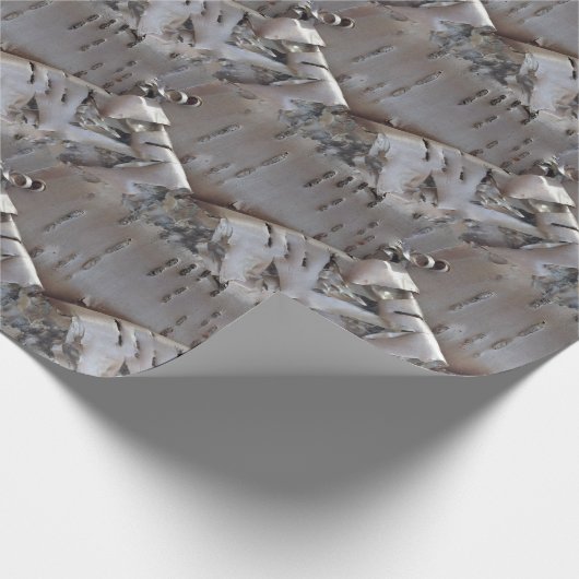 Curly Birch Bark Tree Rustic Cadeaupapier (Hoek)