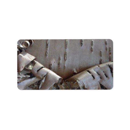 Curly Birch Bark Tree Rustic Etiket (Voorkant)