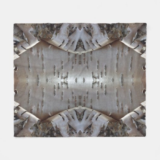 Curly Birch Bark Tree Rustic Fleece Deken (Voorkant (Horizontaal))